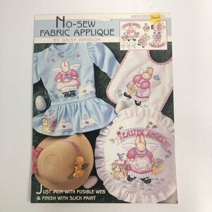 daisy kingdom no sew fabric appliqué 6024 easter angel bunny pink‎ baskets